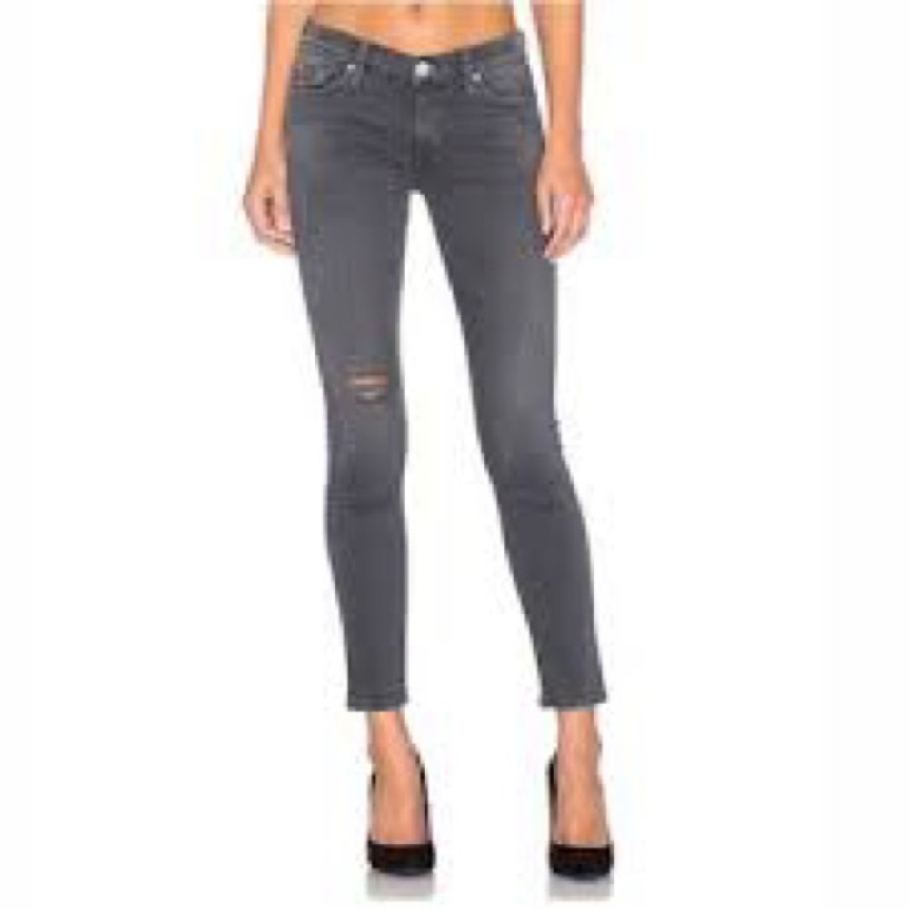 Hudson Super Skinny Gray Ankle Denim Sz27